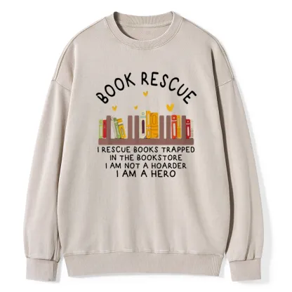 Pagewings Book Rescue Unisex Washed Sweatshirt