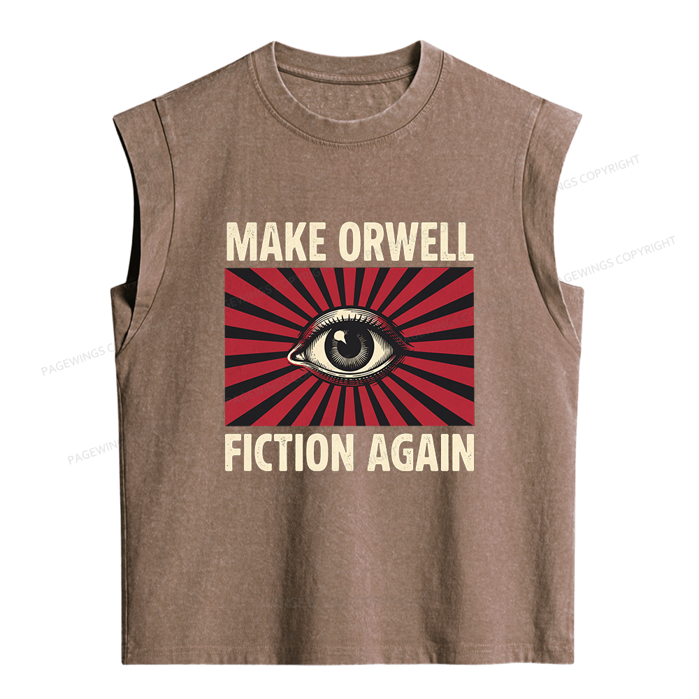 Pagewings Make Orwe Fiction Again Women's Washed Tank Top
