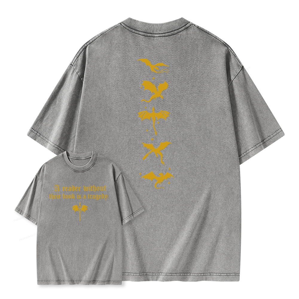 Pagewings Fantasy Reading Unisex Washed T-shirt