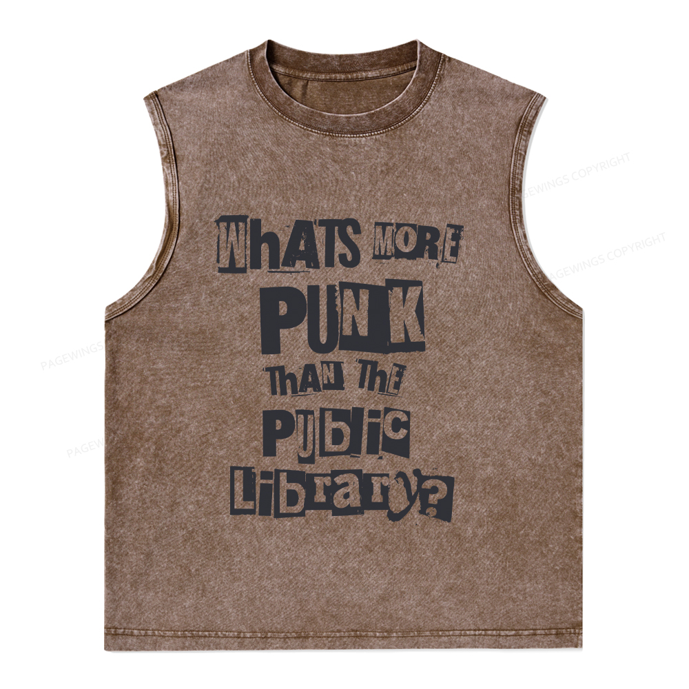 Pagewings What's More Punk Than The Public Library Unisex Washed Tank Top