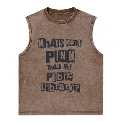 Pagewings What's More Punk Than The Public Library Unisex Washed Tank Top