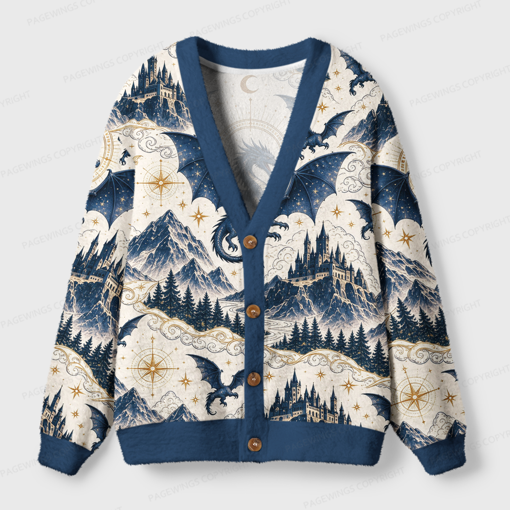 Pagewings Fantasy Bookish Light Knit Unisex Cardigan Sweaters