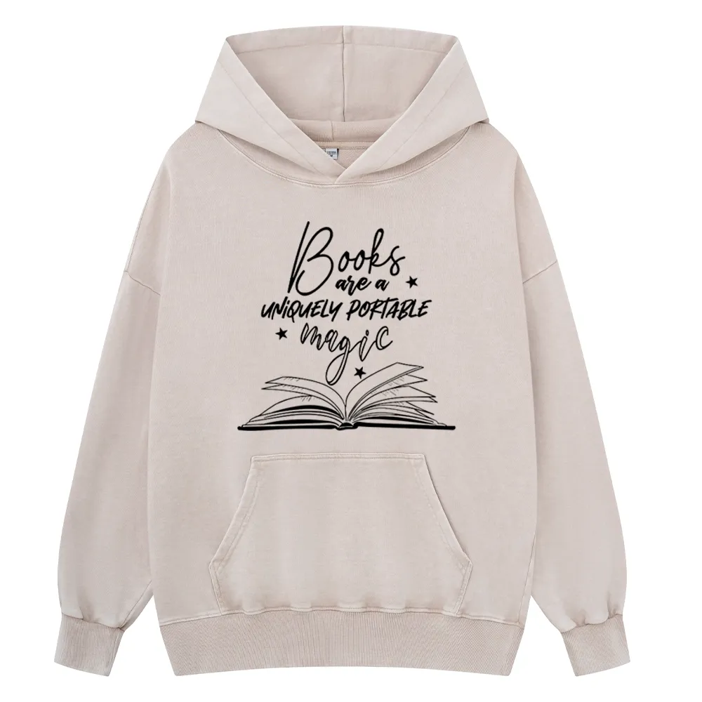 Pagewings Books Are A Uniquely Portable Magic Unisex Washed Hoodie