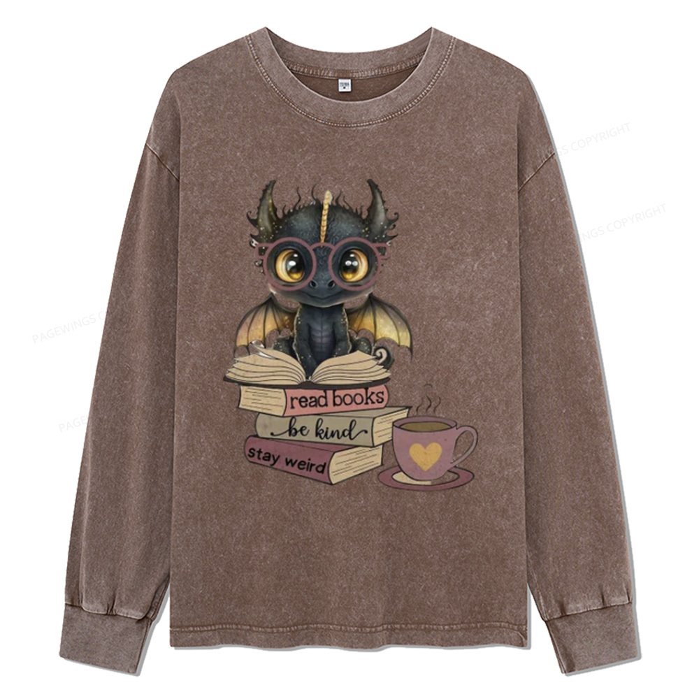 Pagewings Fourth Wing Dargon Unisex Washed Long Sleeve T-shirt