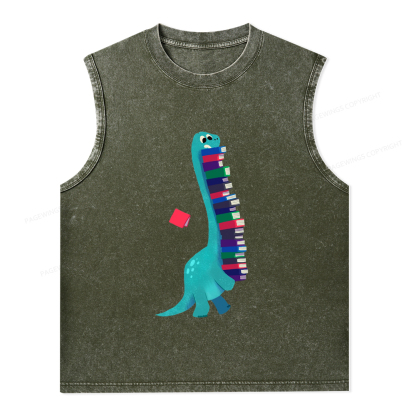 Pagewings Book Dinosaurs Unisex Washed Tank Top