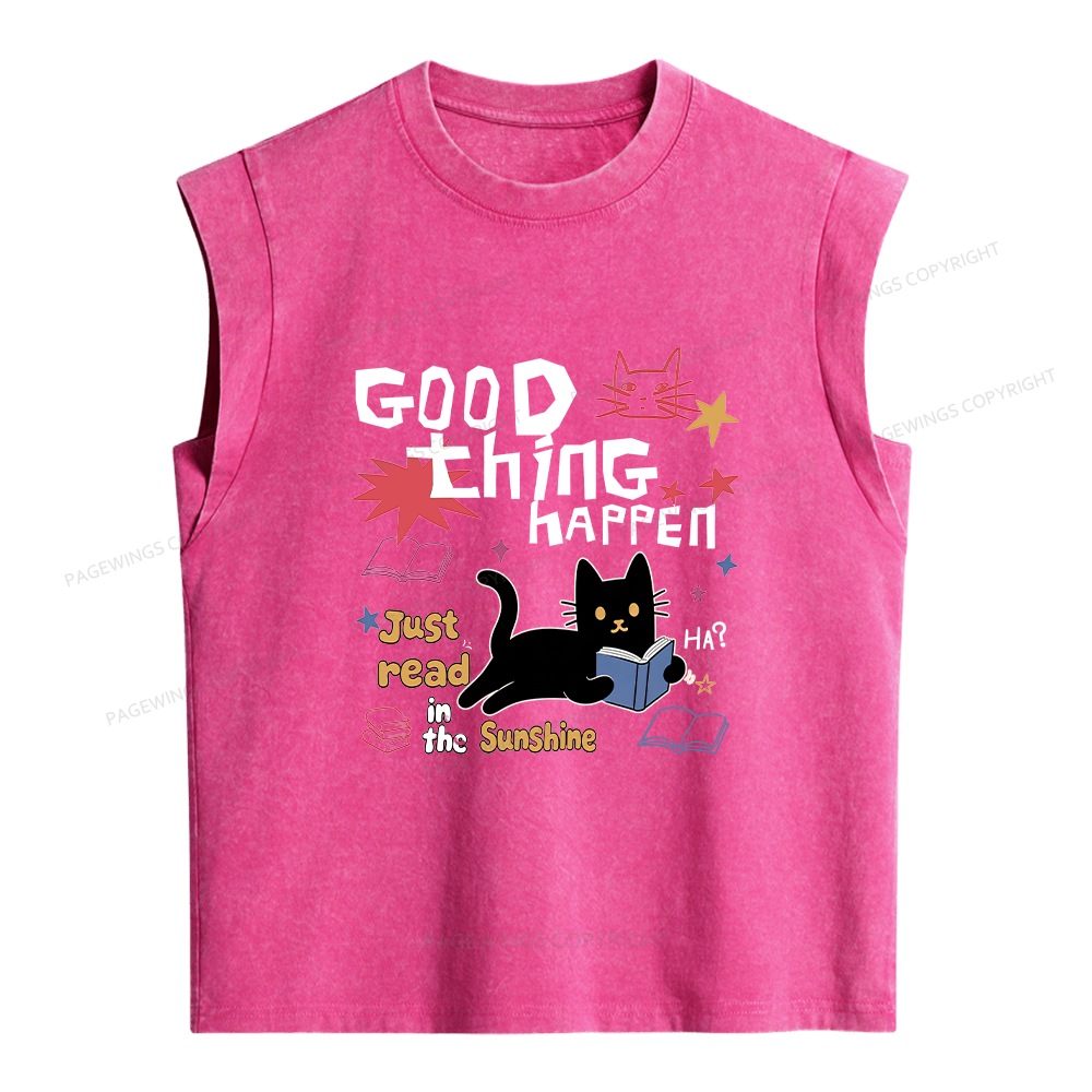 Pagewings Good Thing Happen Women's Washed Tank Top