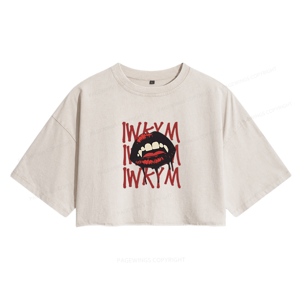 Pagewings Sci Fi Novel Lover Women's Washed Cropped T-shirt