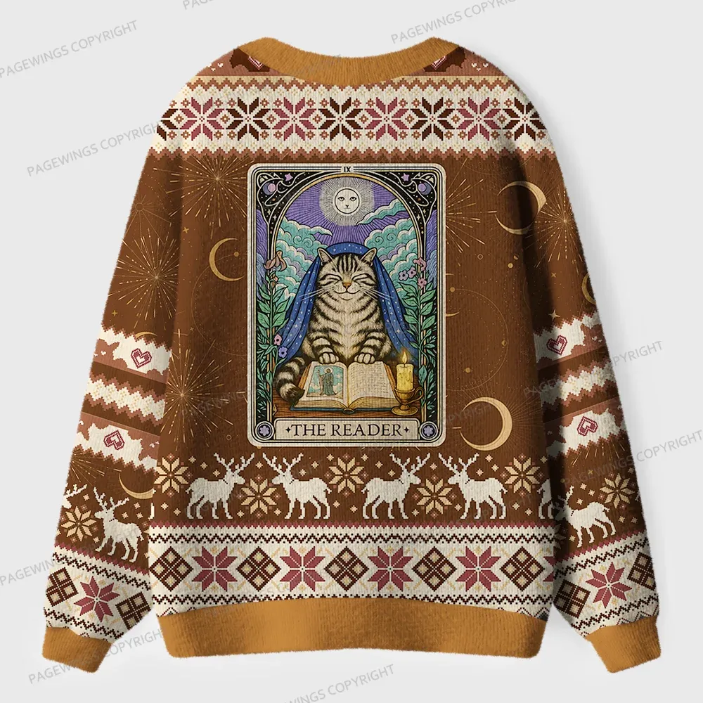 Pagewings The Reader Unisex Ugly Cardigan Sweaters