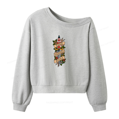 Pagewings Banned Books Women Off Shoulder Sweatshirt