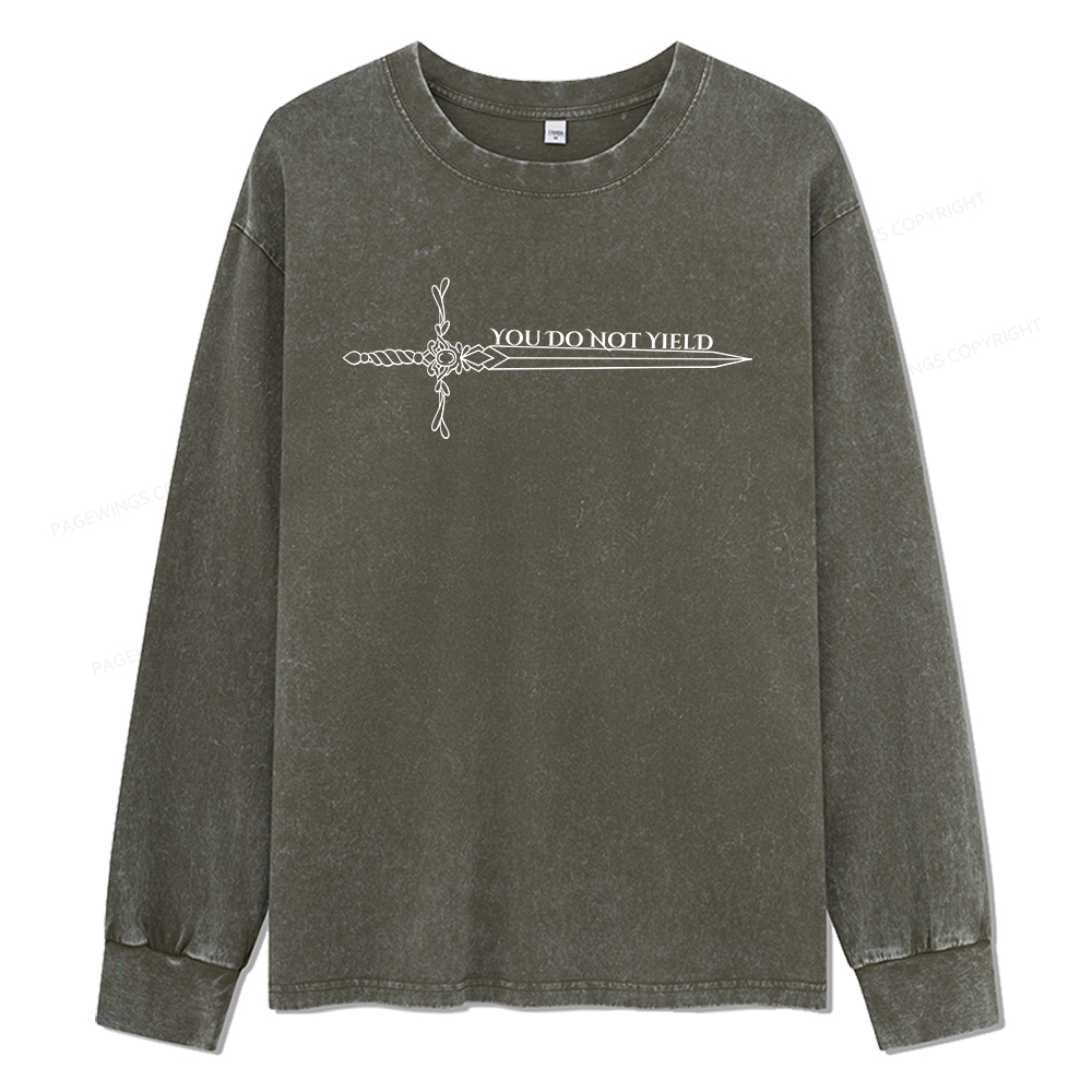 Pagewings You Do Not Yield Unisex Washed Long Sleeve T-shirt 