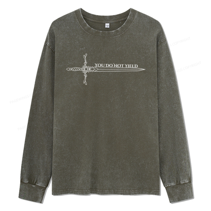 Pagewings You Do Not Yield Unisex Washed Long Sleeve T-shirt 