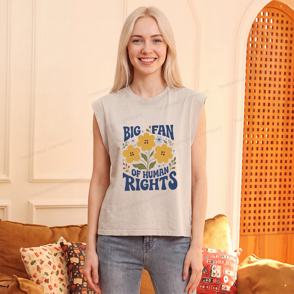 Pagewings Big Fan of Human Rights Women's Washed Tank Top