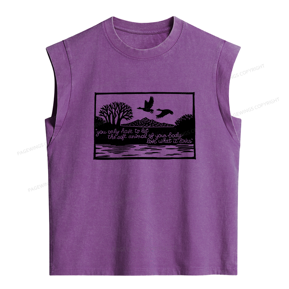 Pagewings Literary Poetry Women's Washed Tank Top