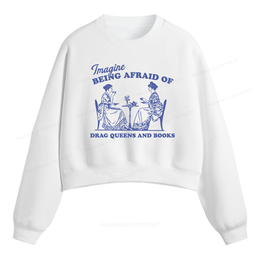 Pagewings Drag Queens Fleece Crop Sweatshirt