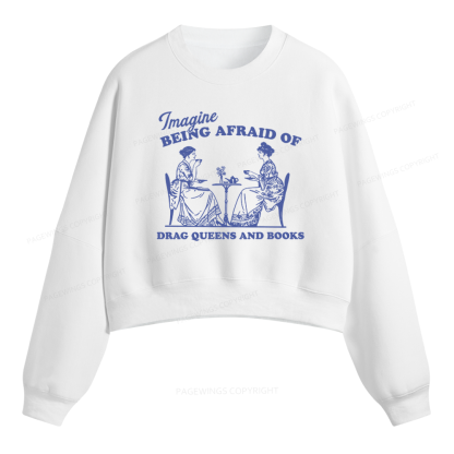 Pagewings Drag Queens Fleece Crop Sweatshirt