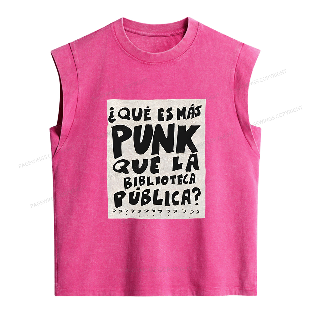 Pagewings What's More Punk Than The Public Library Women's Washed Tank Top