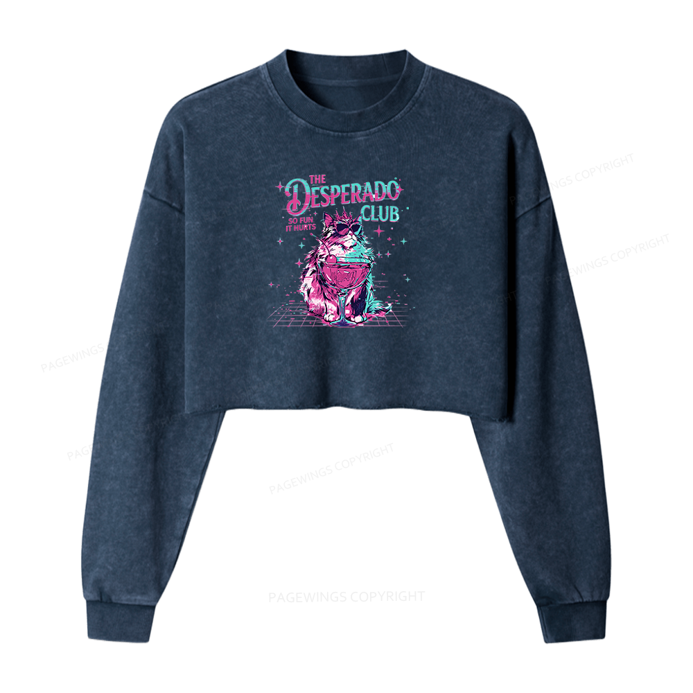 Pagewings Sci Fi Fant Washed Crop Sweatshirt