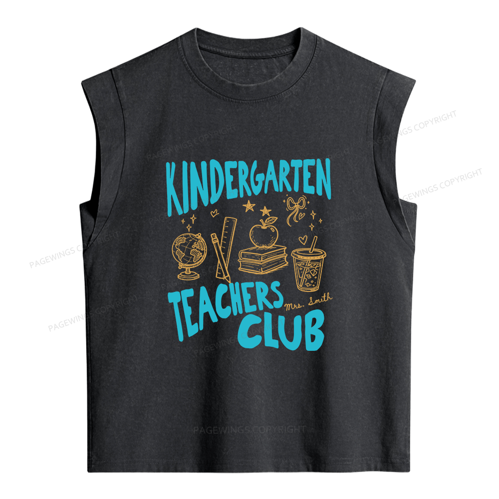 Pagewings Personalized Teachers Club Women's Washed Tank Top