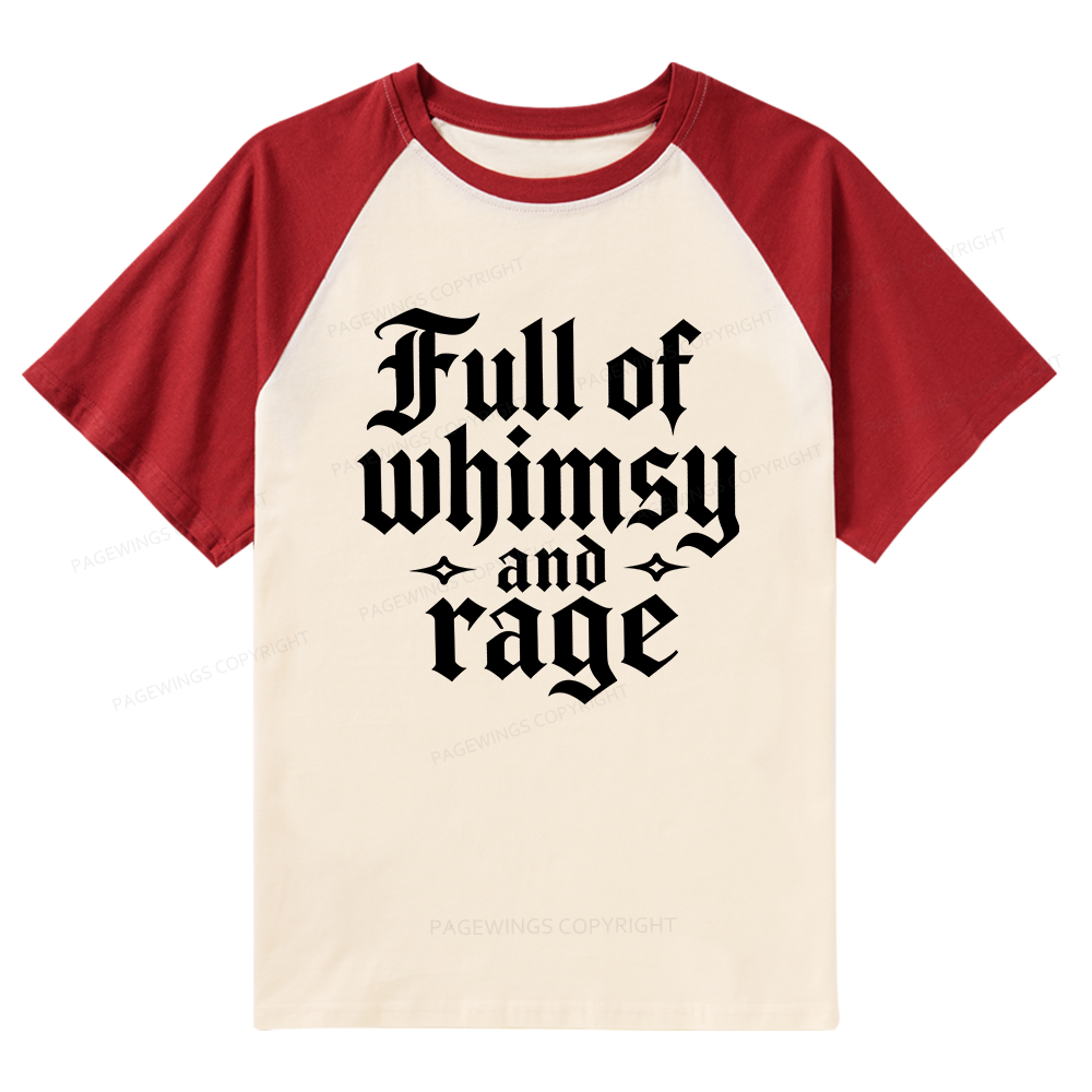 Pagewings Full of Whimsy and Rage Raglan T-shirt