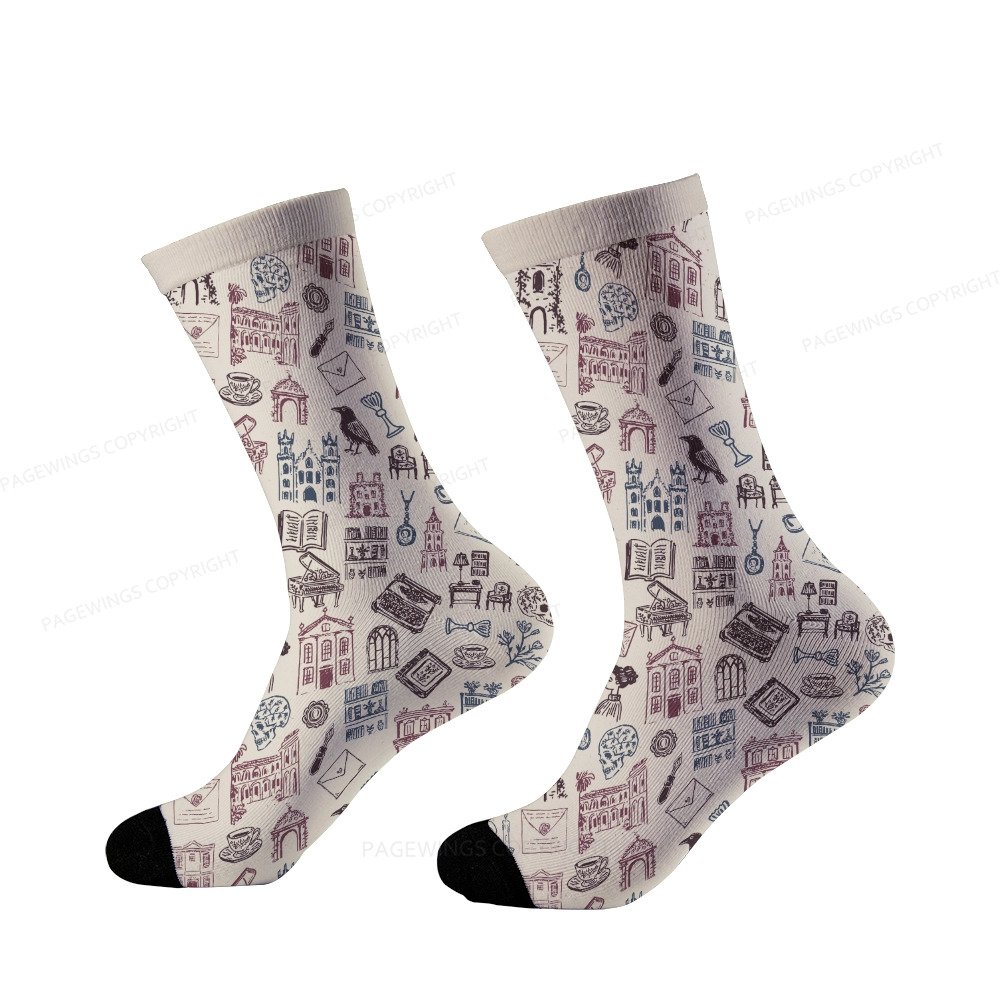 Pagewings Bookish Book Lovers Unisex Socks