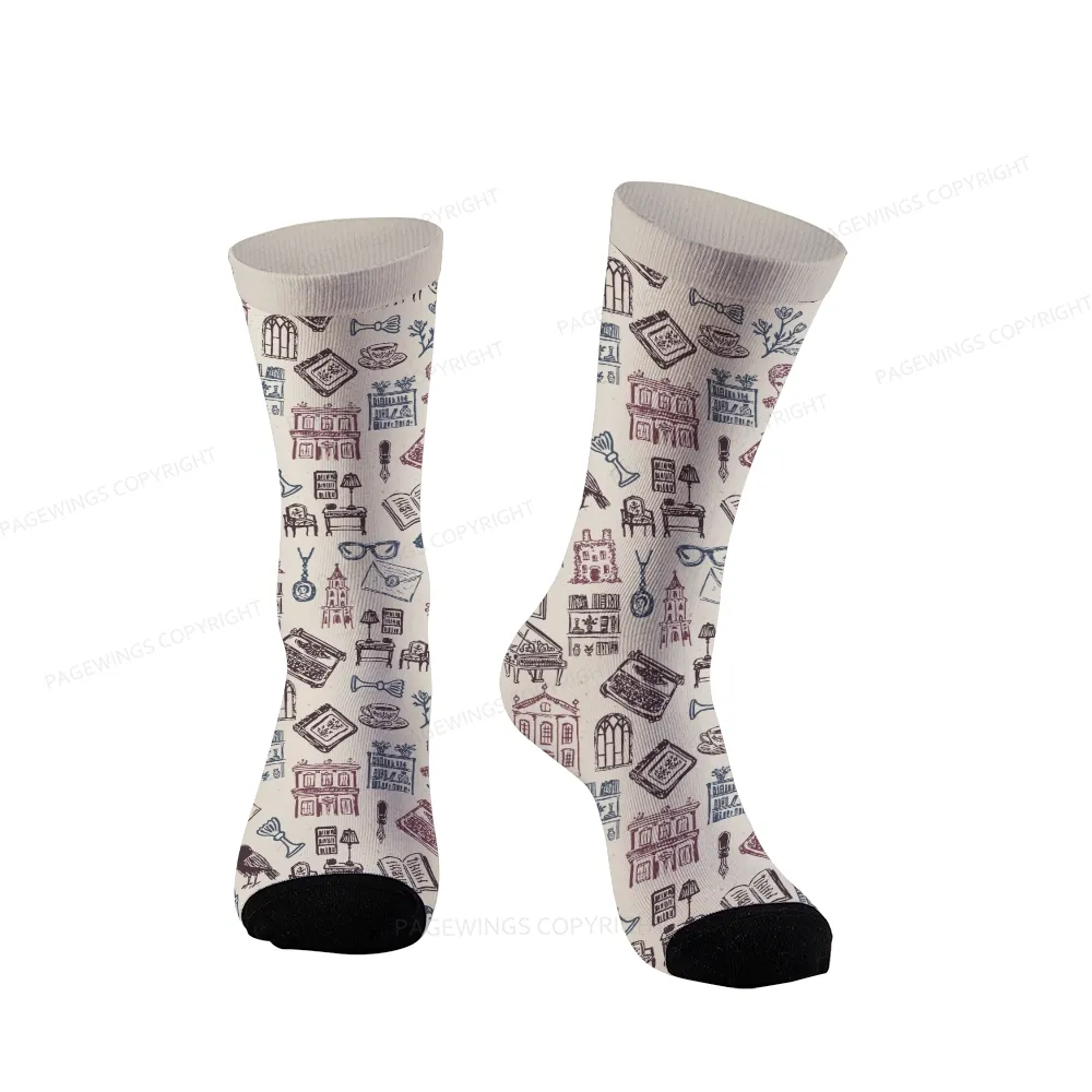 Pagewings Bookish Book Lovers Unisex Socks