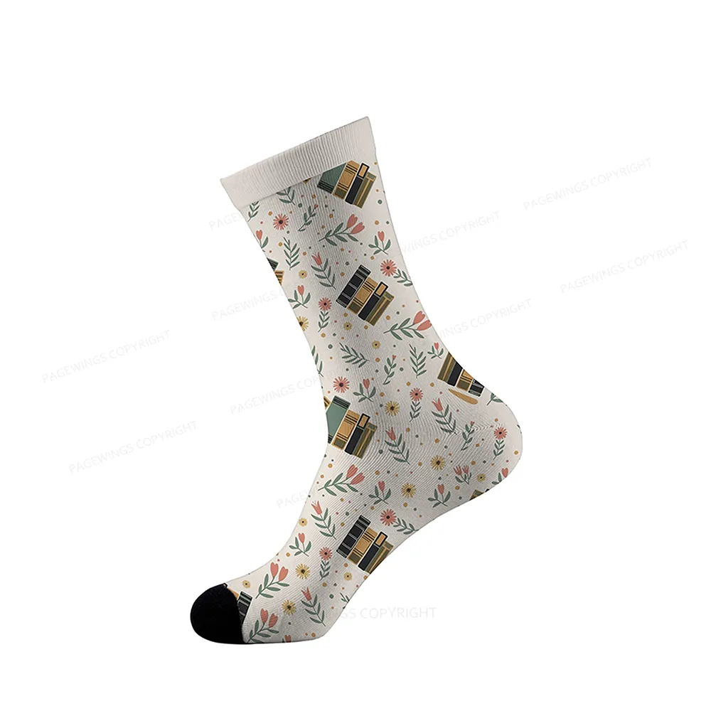 Pagewings Books Bloom With Knowledge Socks