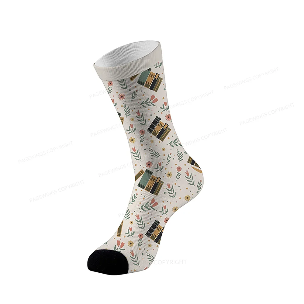 Pagewings Books Bloom With Knowledge Socks