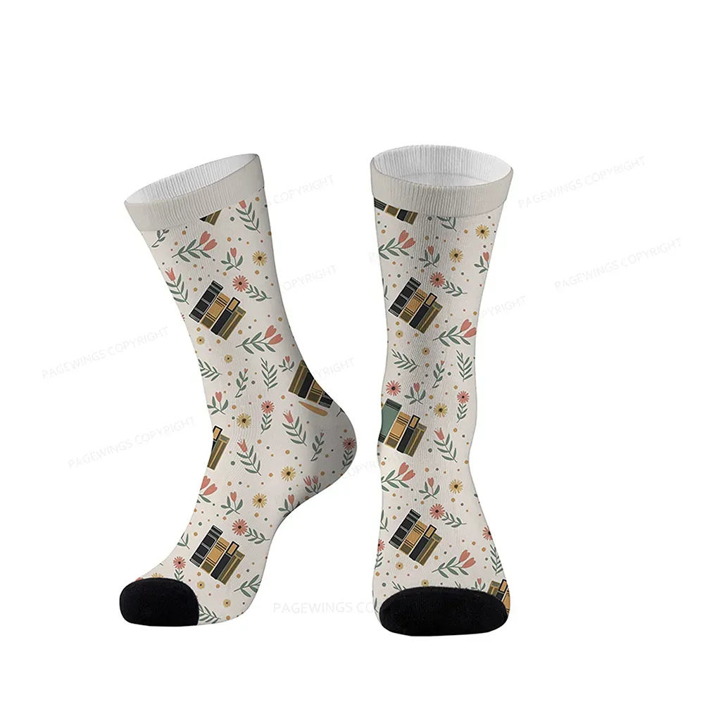 Pagewings Books Bloom With Knowledge Socks