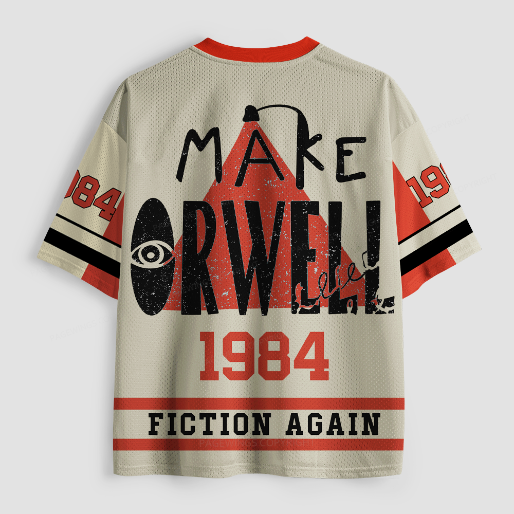 Pagewings Make Orwell Fiction Again Unisex Mesh Jersey