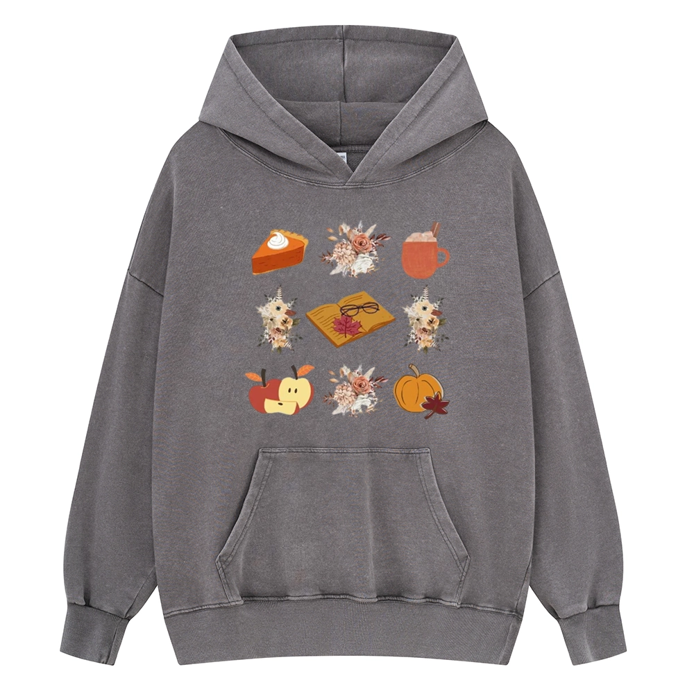 Pagewings Thanksgiving Book Unisex Washed Hoodie