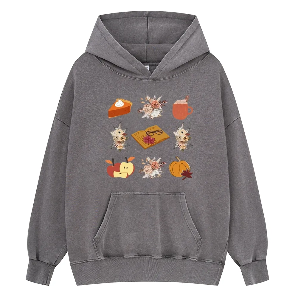 Pagewings Thanksgiving Book Unisex Washed Hoodie