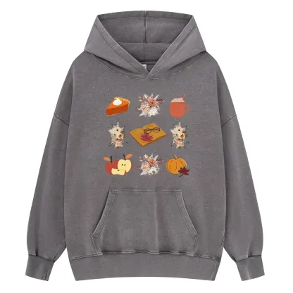 Pagewings Thanksgiving Book Unisex Washed Hoodie