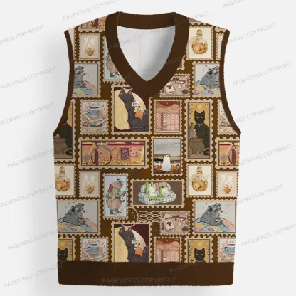 Pagewings Just Animals Who Love Reading Unisex V-Neck Ugly Knit Vest