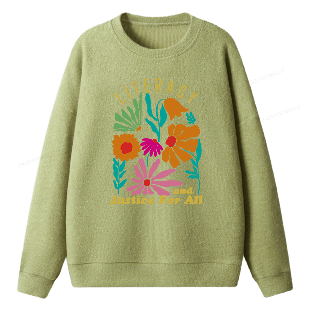 Pagewings Literacy And Justice Unisex Knit Sweatshirt