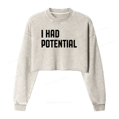 Pagewings Sci-Fi Bookish Washed Crop Sweatshirt