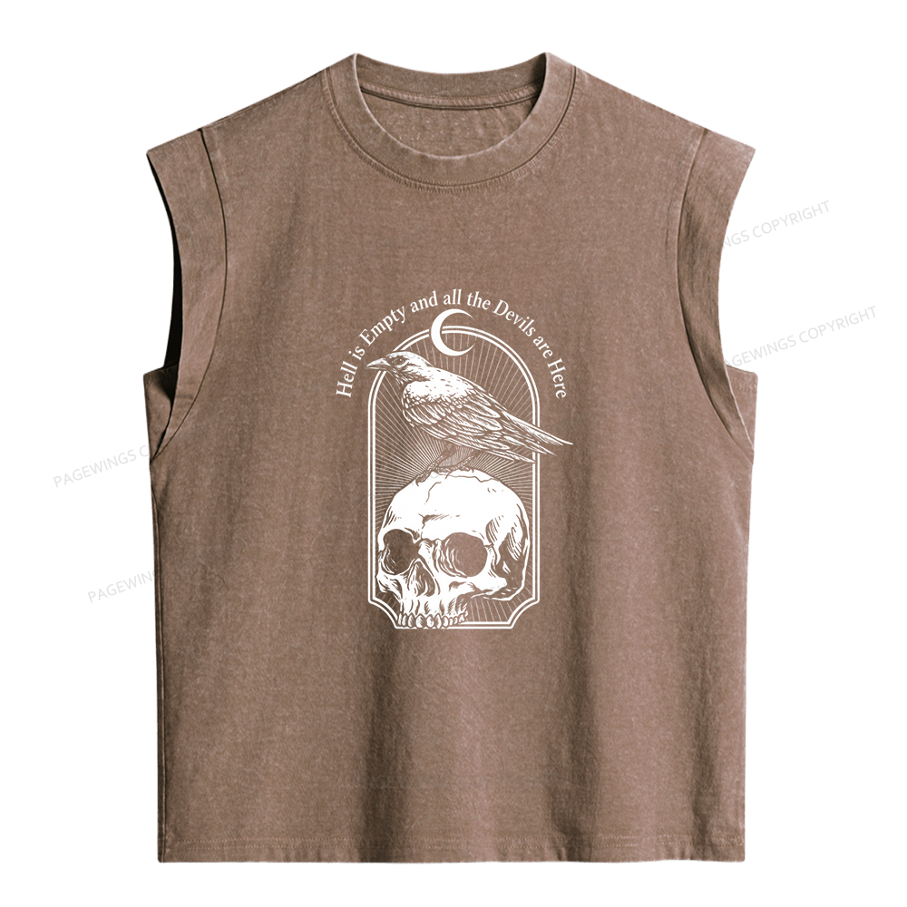 Pagewings Hell is Empty and all the Devils are Here Women's Washed Tank Top