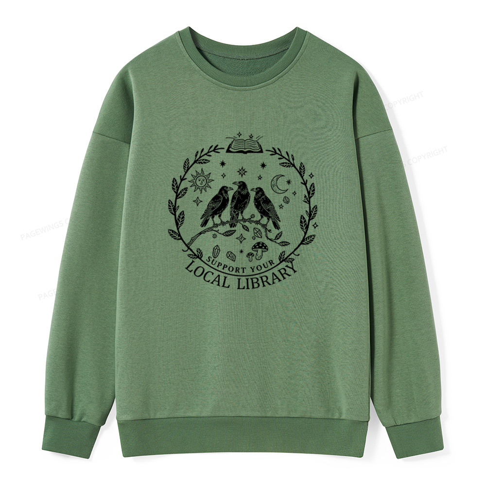 Pagewings Support Your Local Library Unisex Classic Sweatshirt