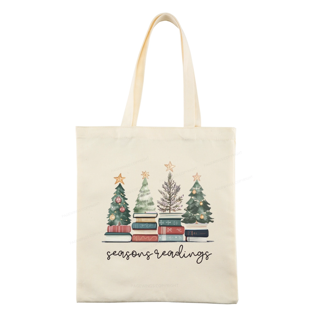 Pagewings Bookish Christmas Tote Bag
