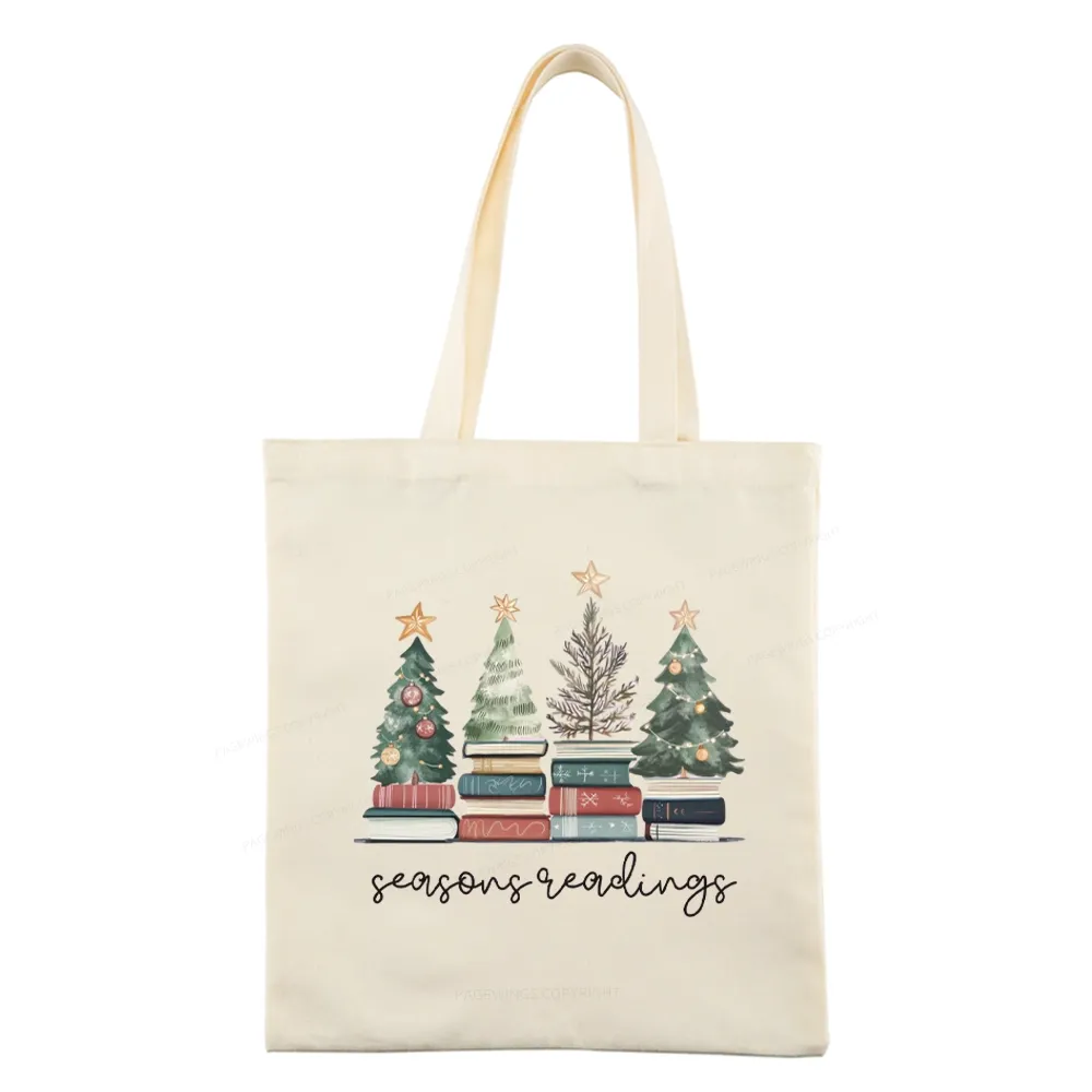 Pagewings Bookish Christmas Tote Bag