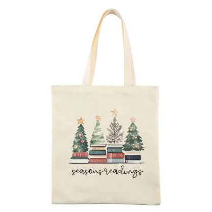 Pagewings Bookish Christmas Tote Bag