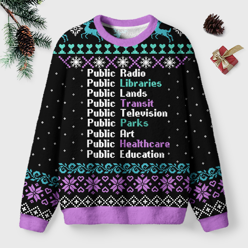 Pagewings Public Libraries Unisex Ugly Light Knit Sweatshirt