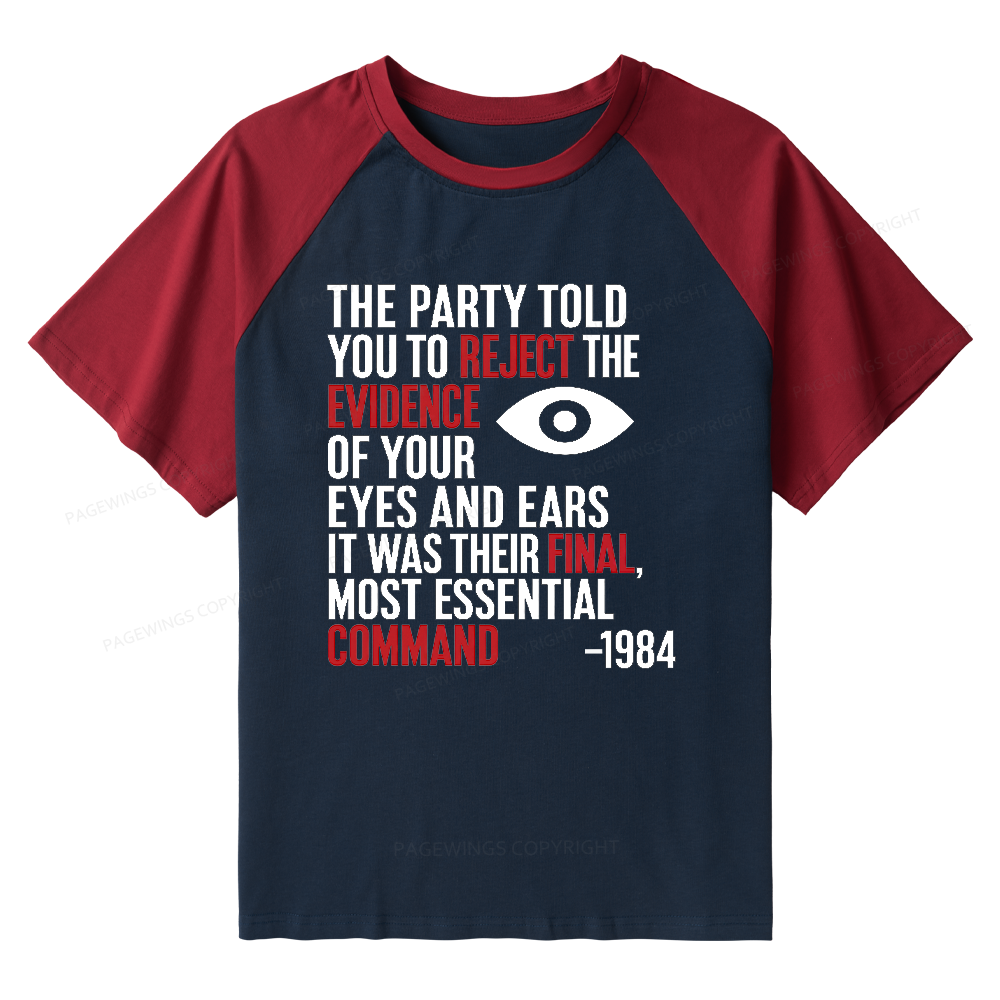 Pagewings Dystopia Quote Raglan T-shirt