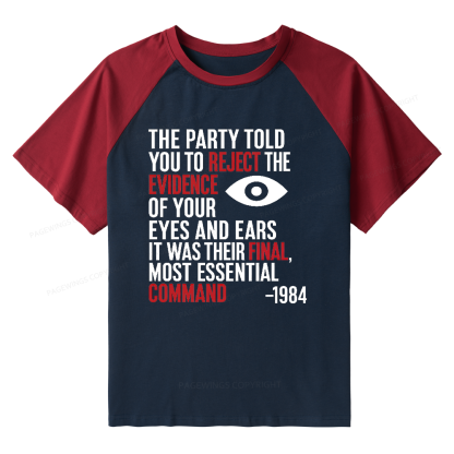 Pagewings Dystopia Quote Raglan T-shirt