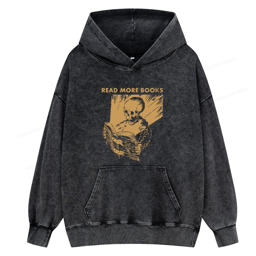 Pagewings Read More Books Unisex Washed Hoodie