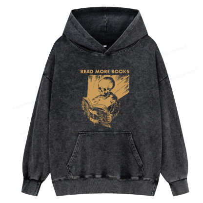 Pagewings Read More Books Unisex Washed Hoodie