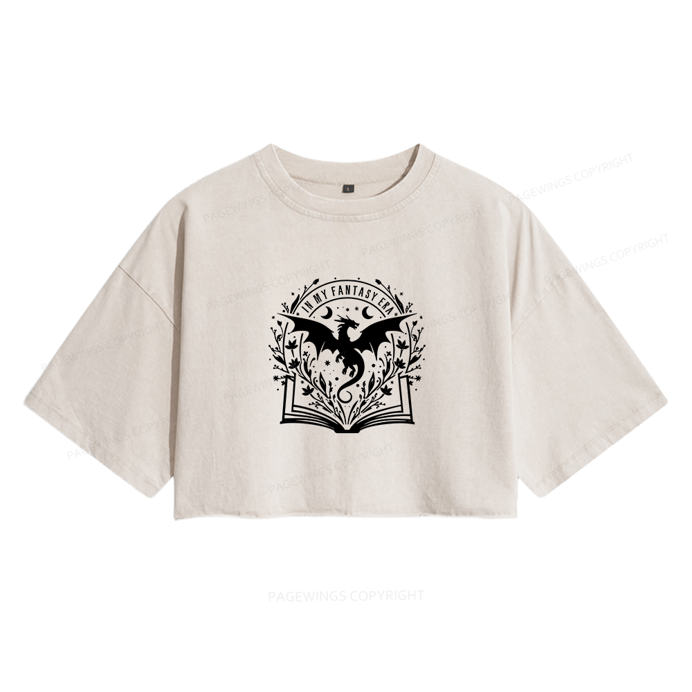 Pagewing Fantasy Era Women's Washed Cropped T-shirt