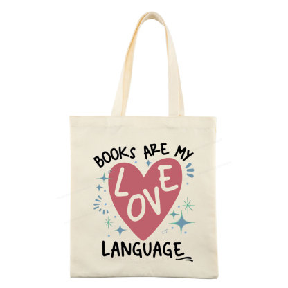 Pagewing Books Are My Love Language Tote Bag