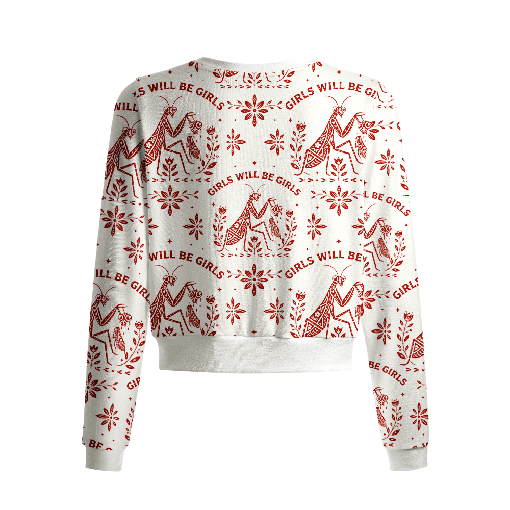 Pagewings Girls Will Be Girls Crew Neck Cardigan Sweaters