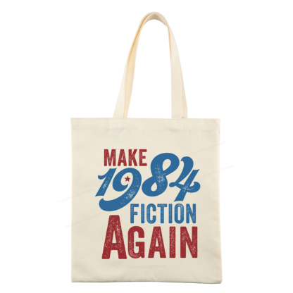Pagewing Make 1984 Fiction Again Solid and Distressed Tote Bag