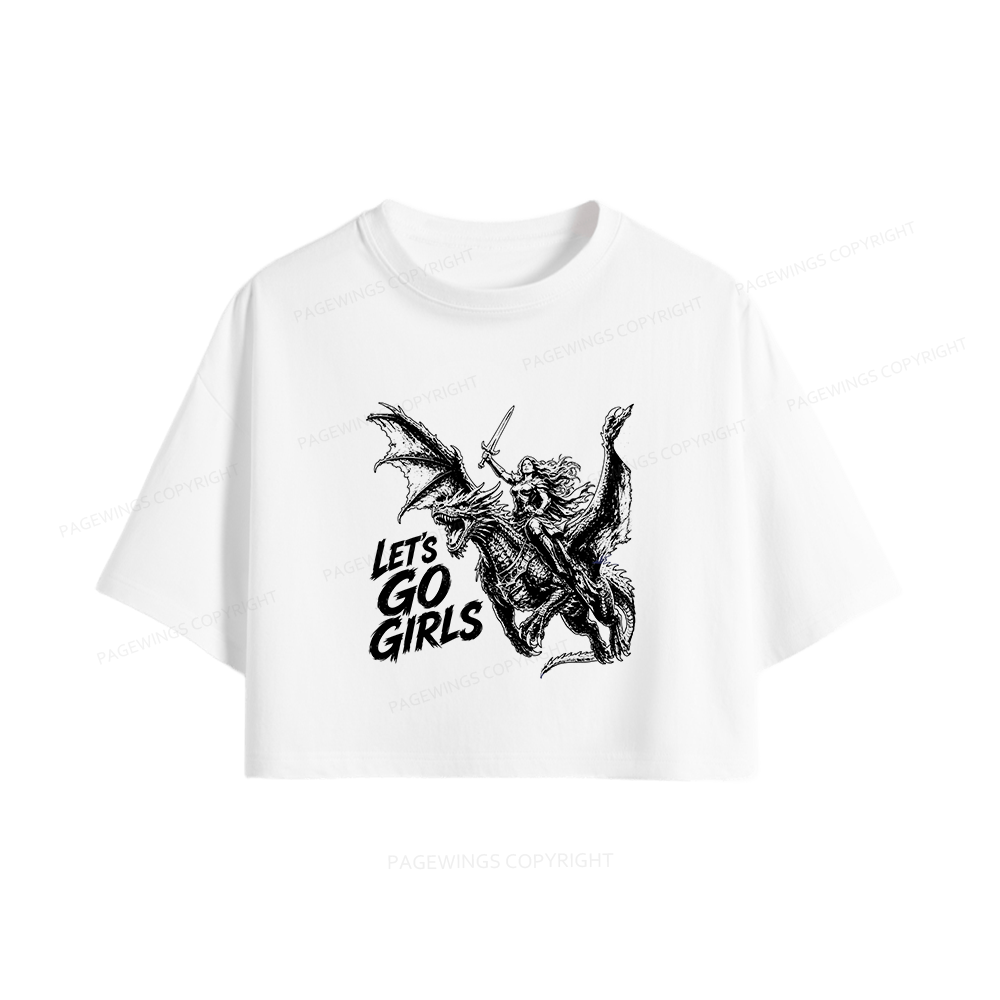 Pagewings Woman Dragon Rider Women Crop Tops